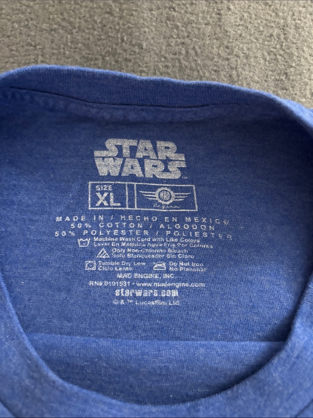 Star Wars Millennium Falcon Blueprint Graphic Tee Blue XL Disney Lucasfilm - Picture 6 of 7